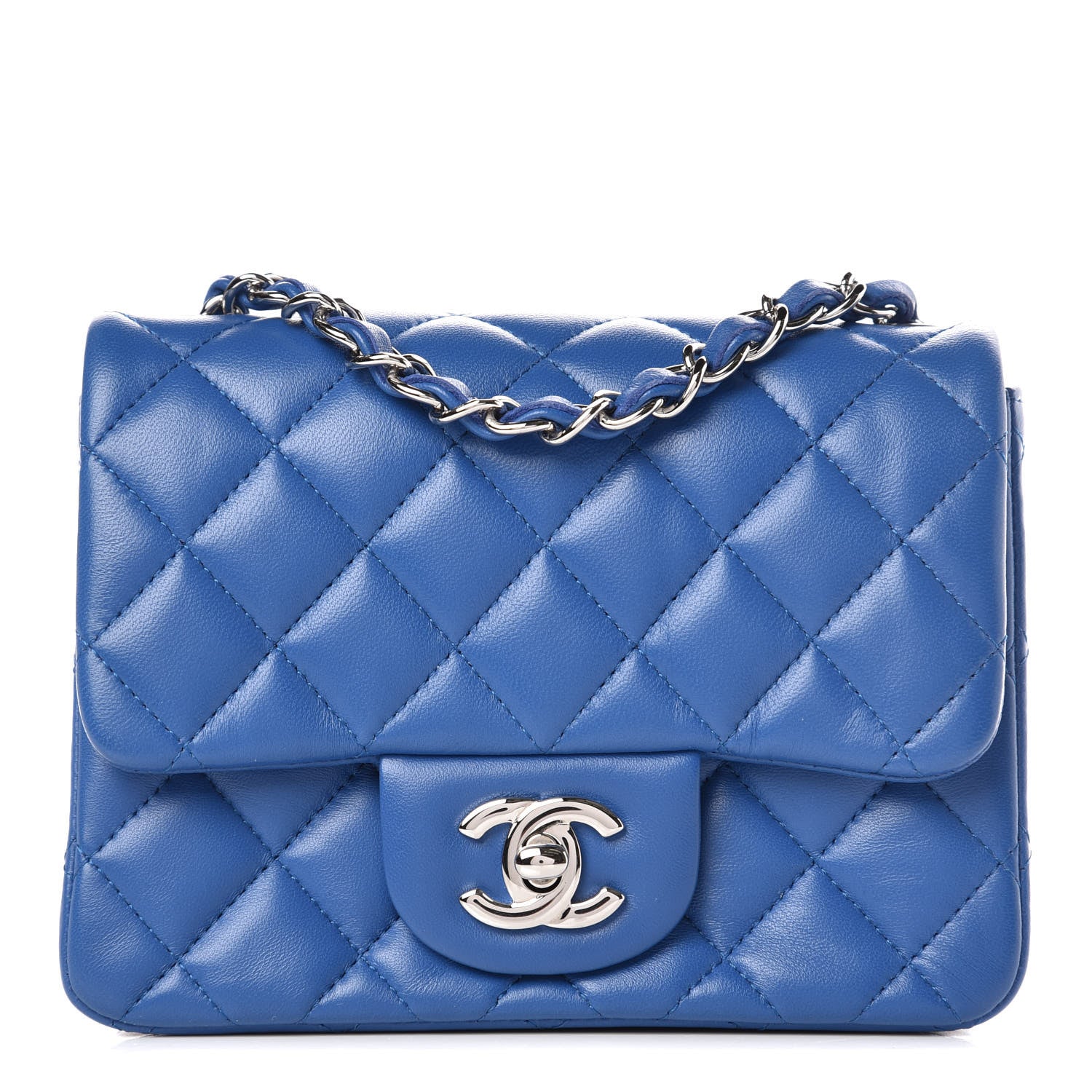 Chanel Lambskin Quilted Mini Square Flap Blue 1 of 10