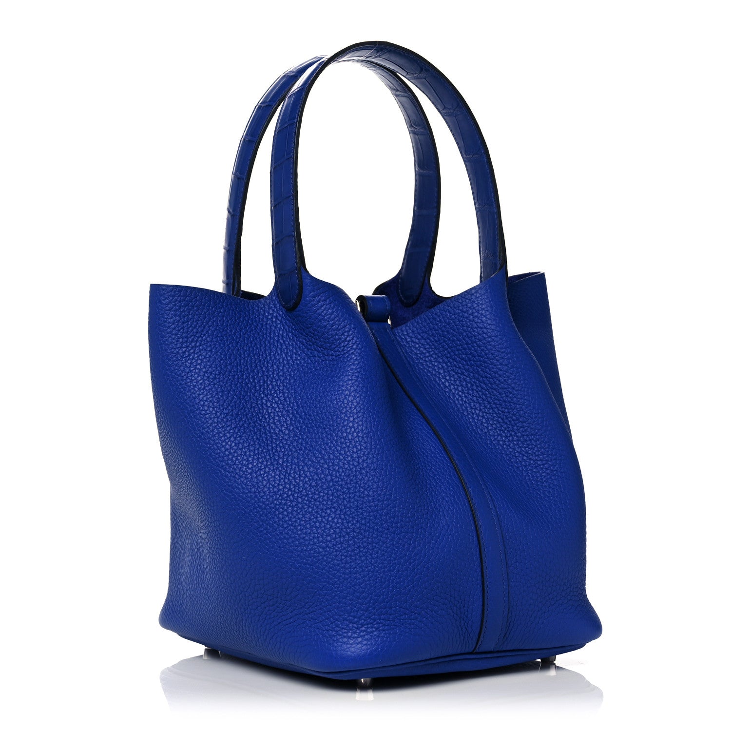 Hermes Taurillon Clemence Matte Alligator Picotin Lock Touch 22 MM Bleu Electrique 2 of 8