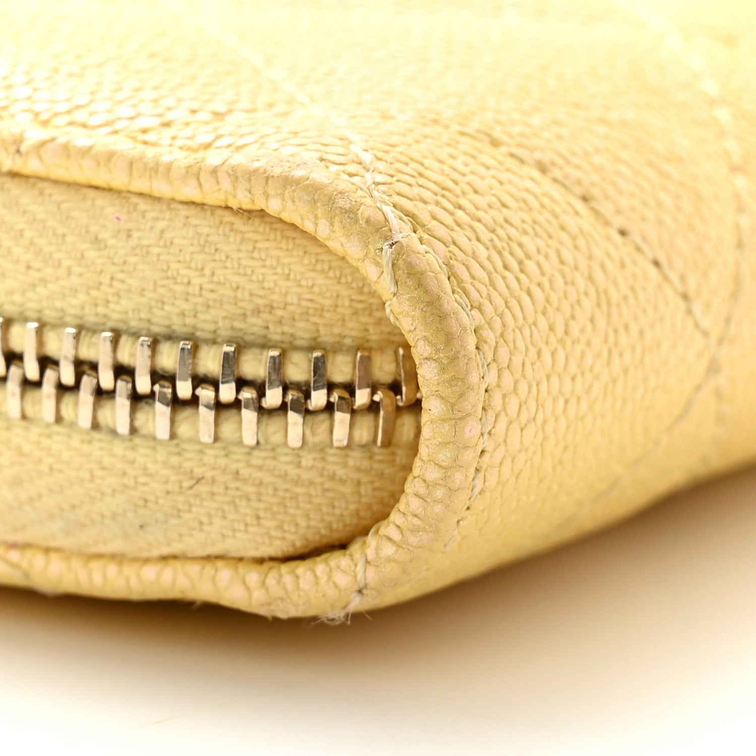 Chanel Iridescent Caviar Quilted Zip Coin Purse Yellow 9 of 9