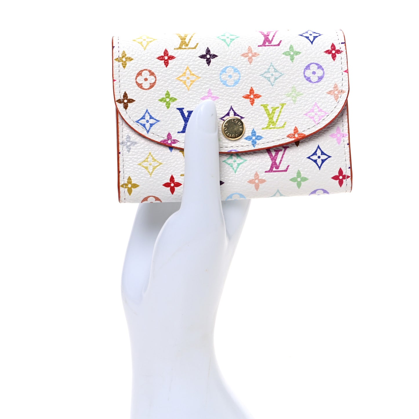 LV X TM Monogram Multicolor Rosalie Coin Purse White Kawaii Pink
