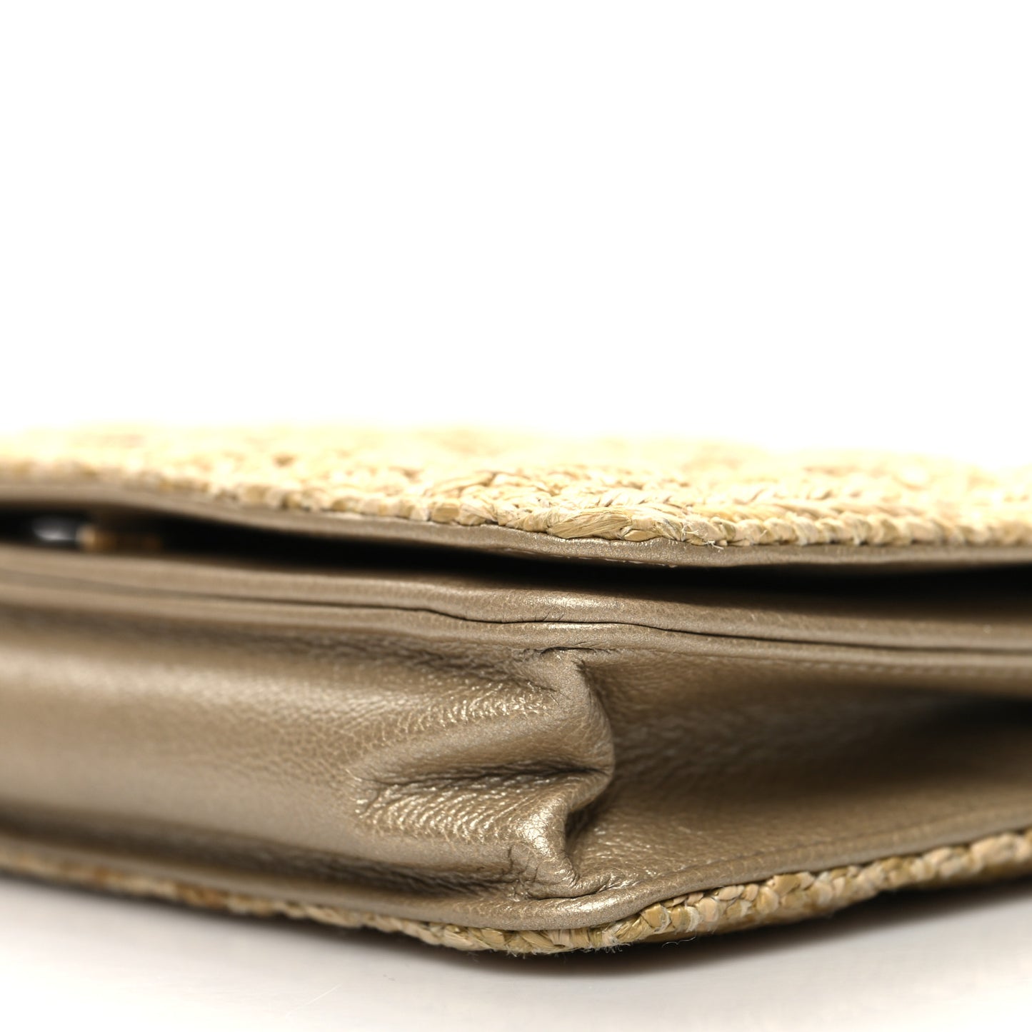 Woven Straw Braided Ancient Greek Wallet On Chain WOC Beige