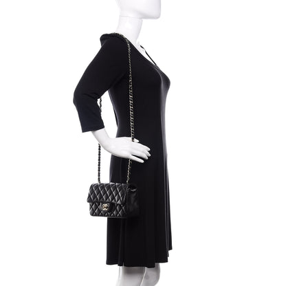 Chanel Lambskin Quilted Mini Rectangular Flap Black 2 of 10