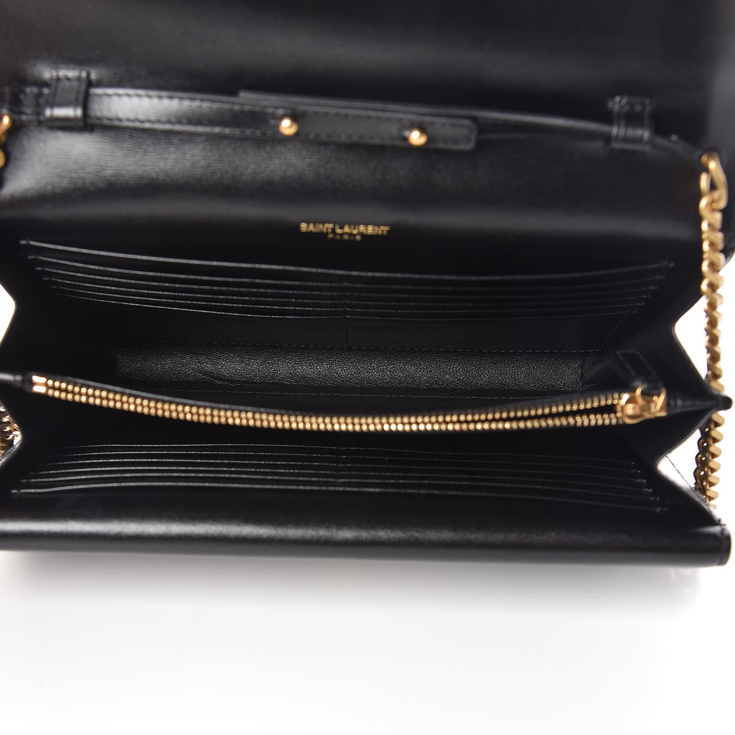 Saint Laurent Smooth Calfskin Monogram Sulpice Chain Wallet Black 5 of 10