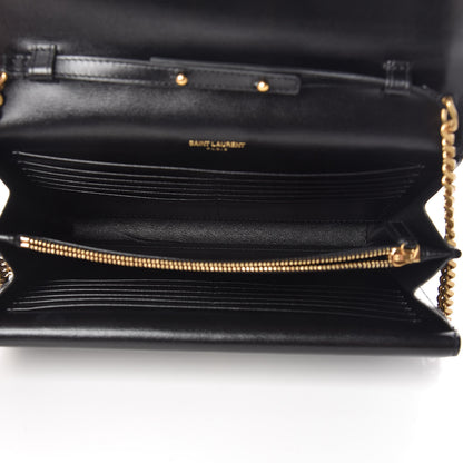 Saint Laurent Smooth Calfskin Monogram Sulpice Chain Wallet Black 5 of 10