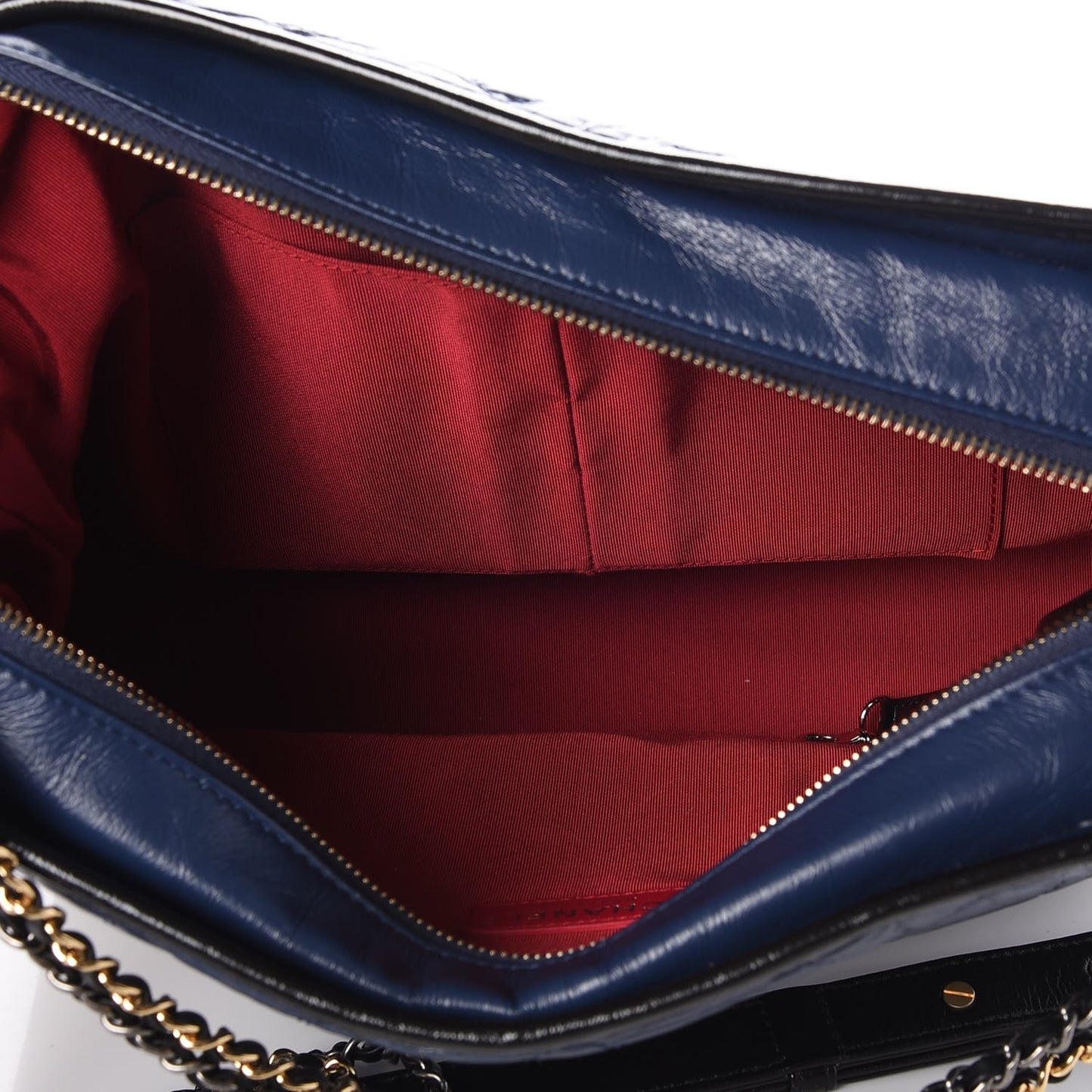 Aged Calfskin Quilted Large Gabrielle Hobo Navy Black