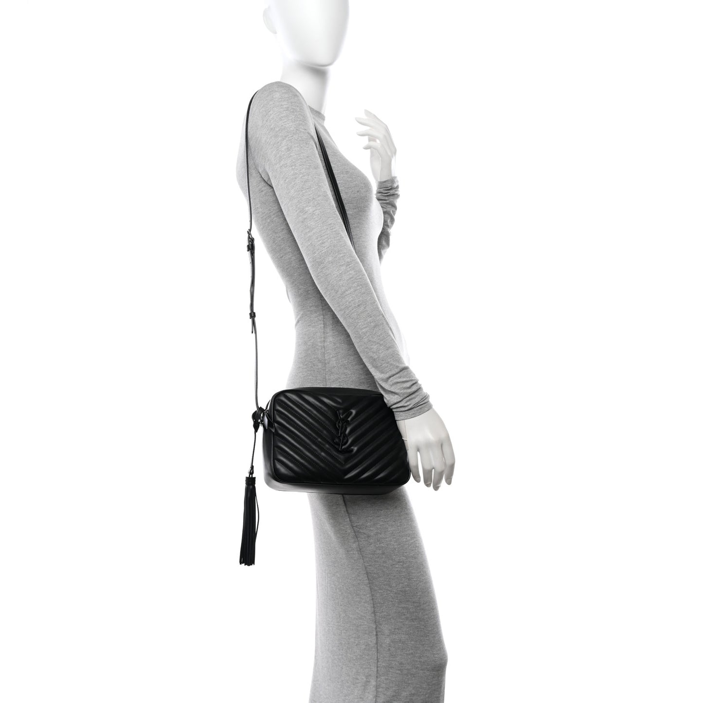 Calfskin Matelasse Monogram Monochrome Lou Camera Bag Black