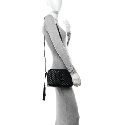 Saint Laurent Calfskin Matelasse Monogram Monochrome Lou Camera Bag Black 3 of 10