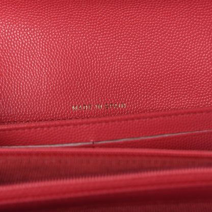 Chanel Caviar Quilted Long Flap Wallet Dark Pink 7 of 12