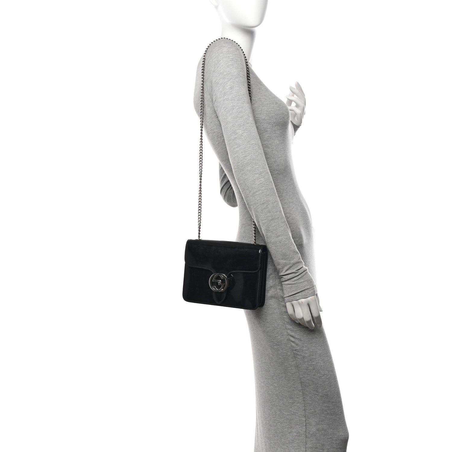 Gucci Shade Lux Calfskin Small Interlocking G Shoulder Bag Black 2 of 16