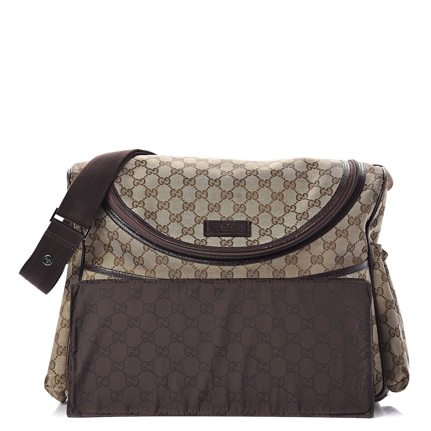Monogram Natural Pigskin Large Diaper Bag Beige Ebony Cocoa Dark Chocolate