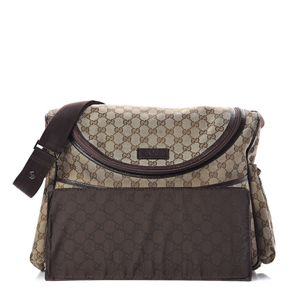 Gucci Monogram Natural Pigskin Large Diaper Bag Beige Ebony Cocoa Dark Chocolate 3 of 29