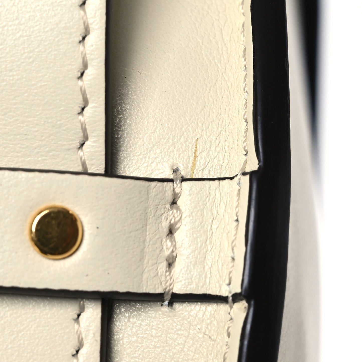 Calfskin Crocodile Embossed Small Tess Bag White Beige