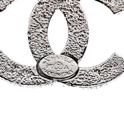 Chanel Glitter Enamel CC Earrings Silver White 3 of 4