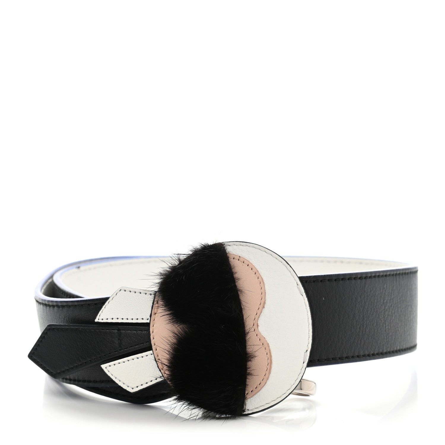 Fendi Vitello Dolce Mink Fur Karlito Inlay Strap You Black Multicolor 1 of 7