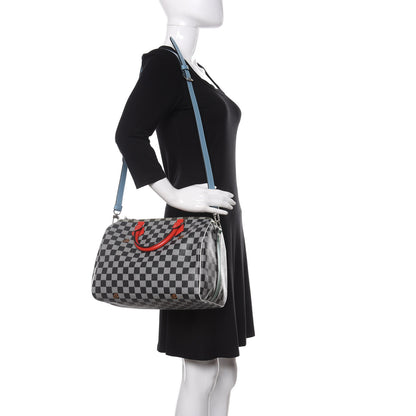Louis Vuitton Damier Speedy Bandouliere 30 Black White 2 of 14