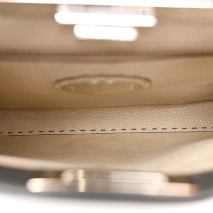 Fendi Cuoio Romano Selleria Bi-Color Medium Peekaboo Iconic Satchel Asfalto Latte 6 of 14