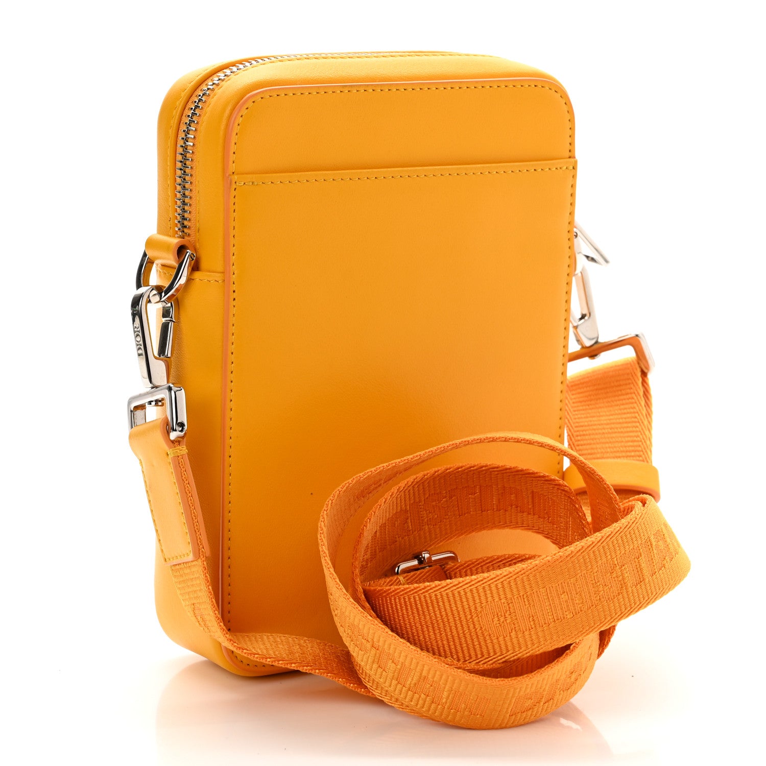 Christian Dior Calfskin Oblique Galaxy Perforated World Tour Messenger Pouch Yellow 3 of 10