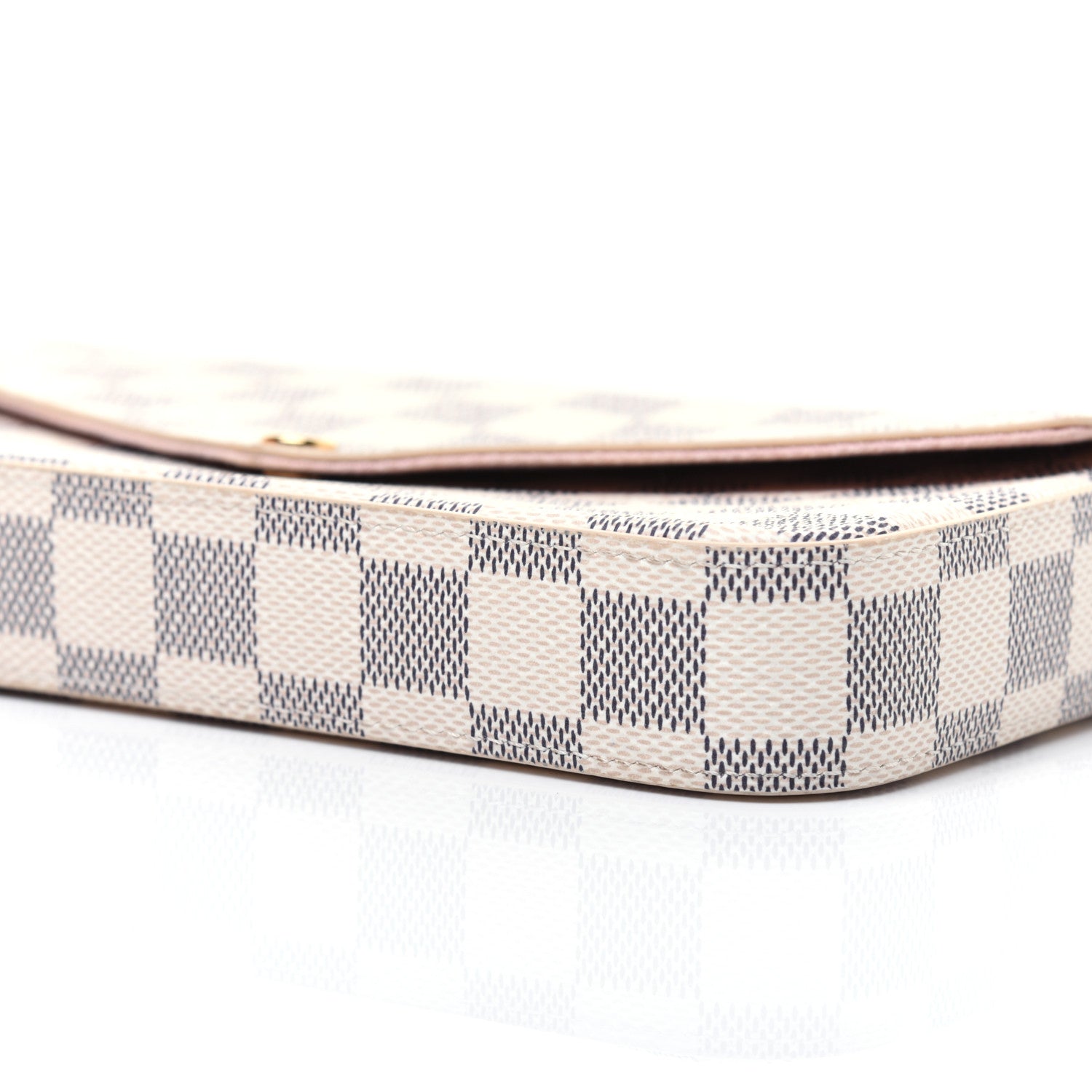 Louis Vuitton Damier Azur Pochette Felicie Chain Wallet Rose Ballerine 8 of 14