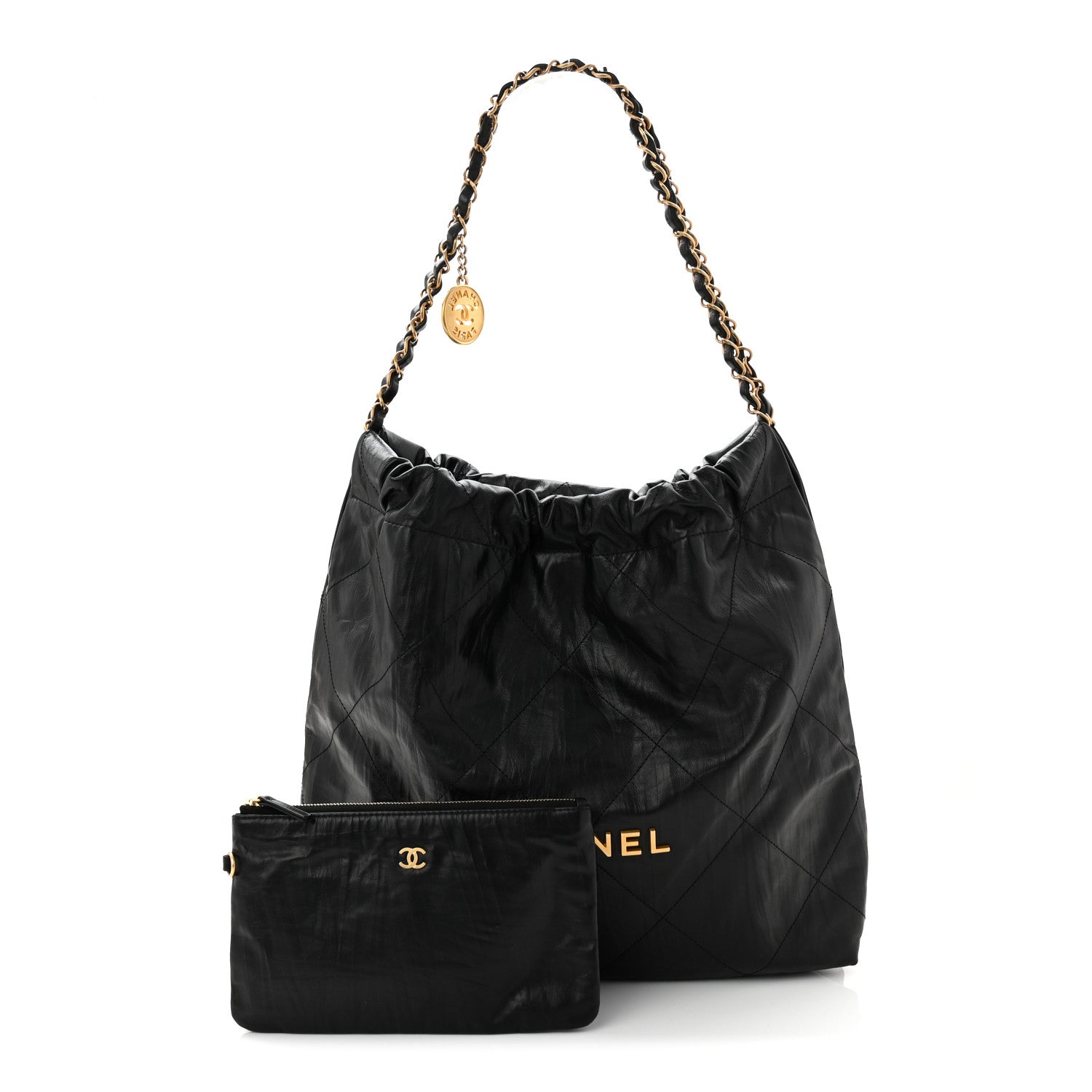 Chanel Crumpled Calfskin Quilted Chanel 22 Black 3 of 11