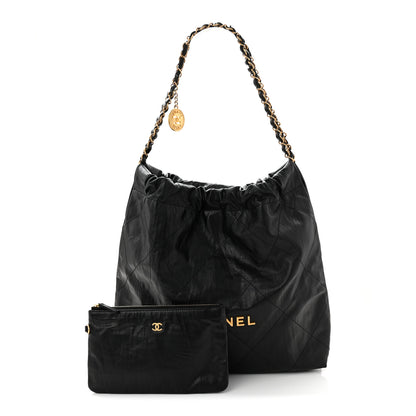 Chanel Crumpled Calfskin Quilted Chanel 22 Black 3 of 11
