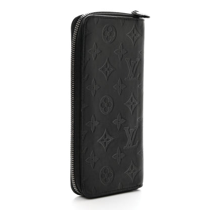 Louis Vuitton Calfskin Monogram Shadow Vertical Zippy Wallet Black 3 of 6