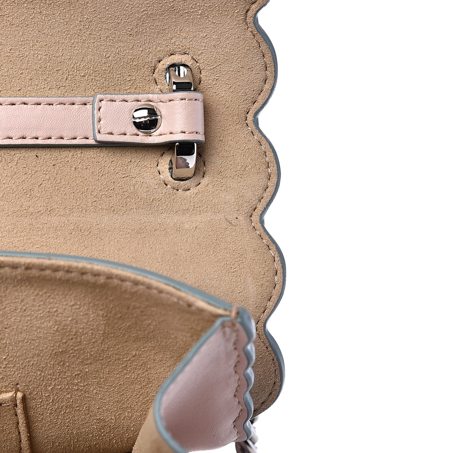 Vitello Liberty Scalloped Studded Kan I Shoulder Bag Soap