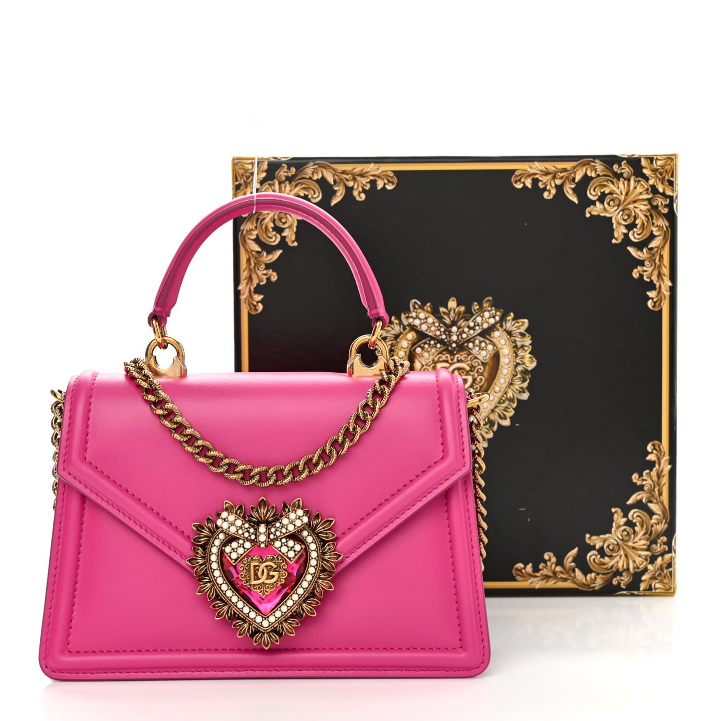 Smooth Calfskin Small Devotion Envelope Top Handle Bag Pink