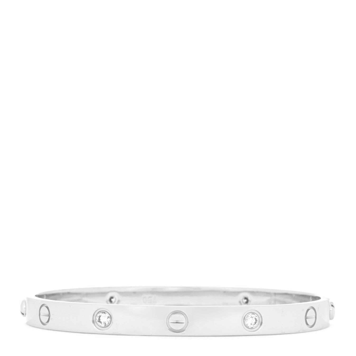 Cartier 18K White Gold 4 Diamond LOVE Bracelet 18 2 of 5