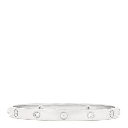 Cartier 18K White Gold 4 Diamond LOVE Bracelet 18 2 of 5