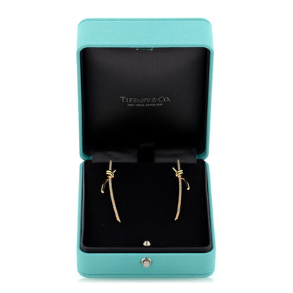 Tiffany 18K Yellow Gold Diamond Tiffany Knot Drop Earrings 5 of 5