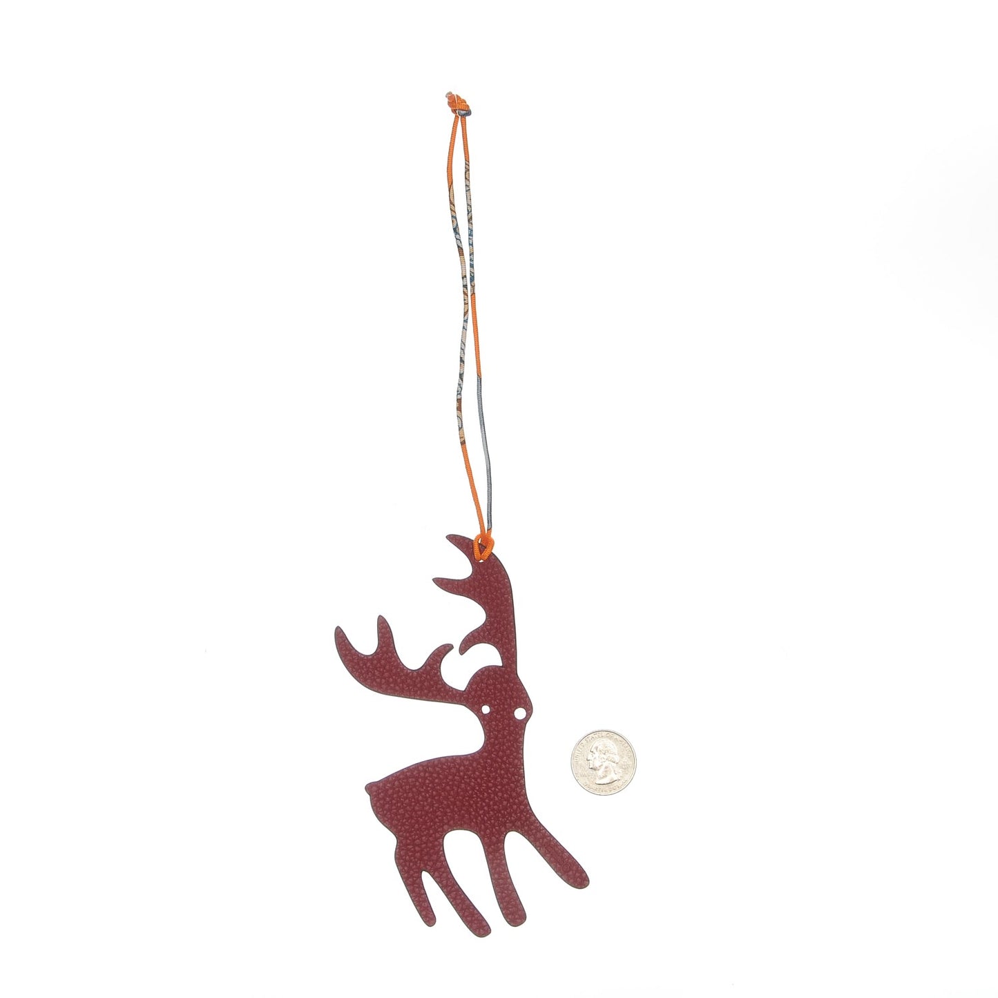 Togo Grain d'H Petit H Reindeer Bag Charm Rouge Grenat Colvert