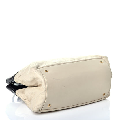 Chanel Calfskin Quilted In The Mix Shopping Tote Beige Black 7 of 20