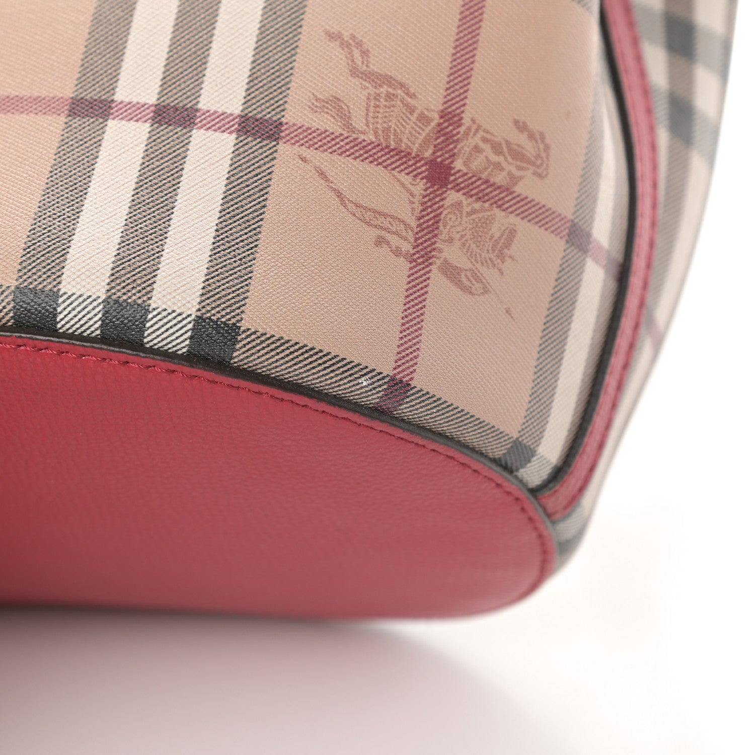 Burberry Haymarket Check Colours Small Lorne Bucket Crossbody Poppy Red 11 of 11