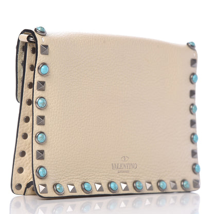 Valentino Garavani Grained Calfskin Small Rockstud Rolling Shoulder Flap Bag Light Ivory 4 of 10