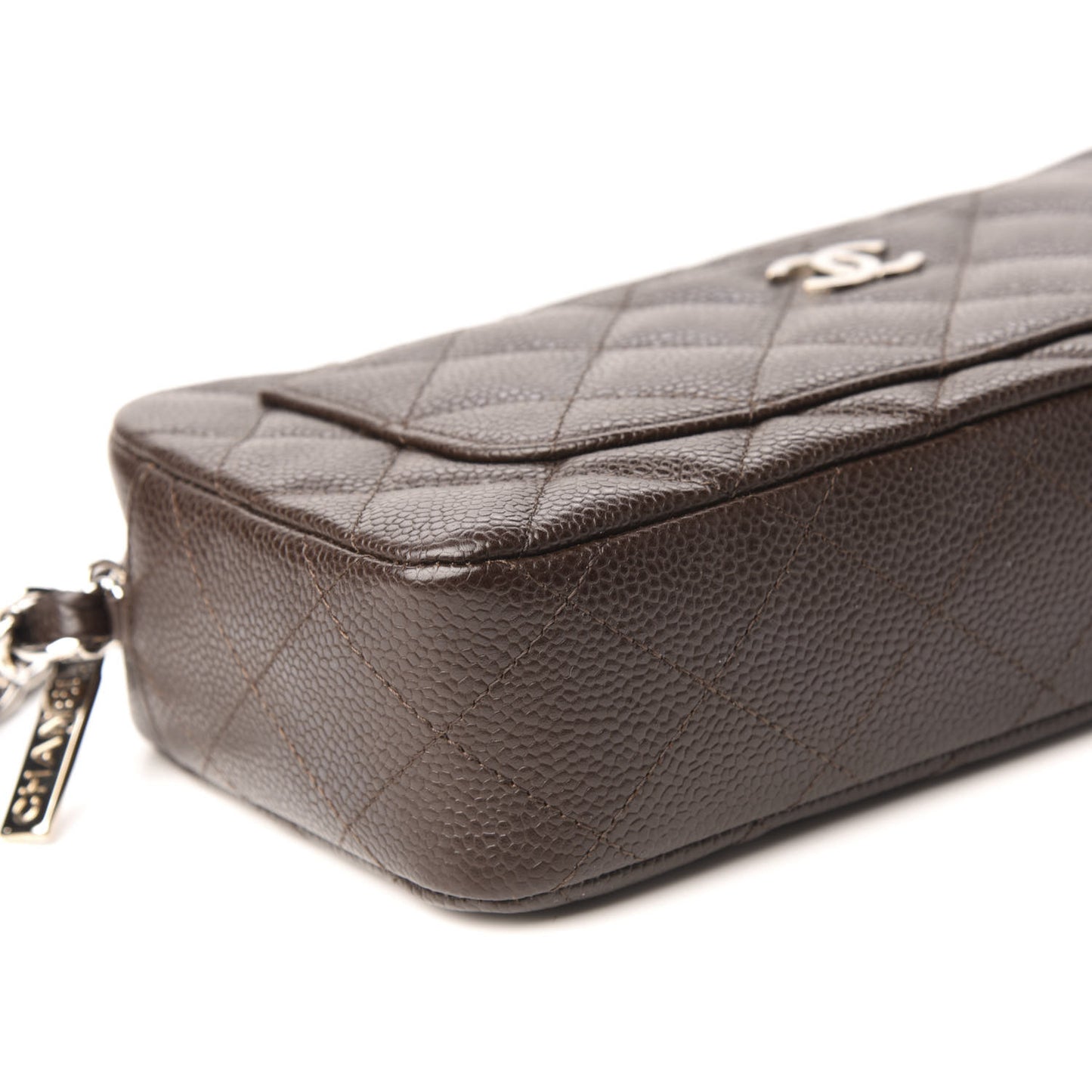 Caviar Quilted Timeless Camera Case Brown