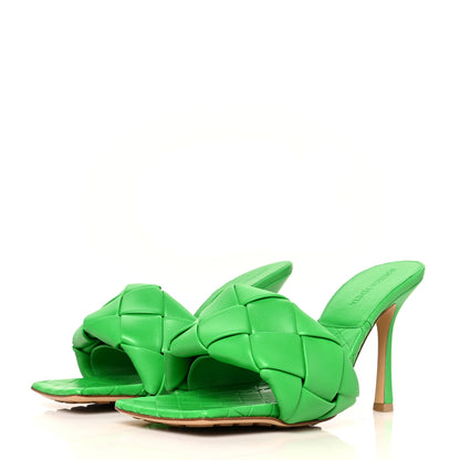 Bottega Veneta Nappa Maxi Intrecciato Lido 90mm Mule Sandals 40 Grass 3 of 7