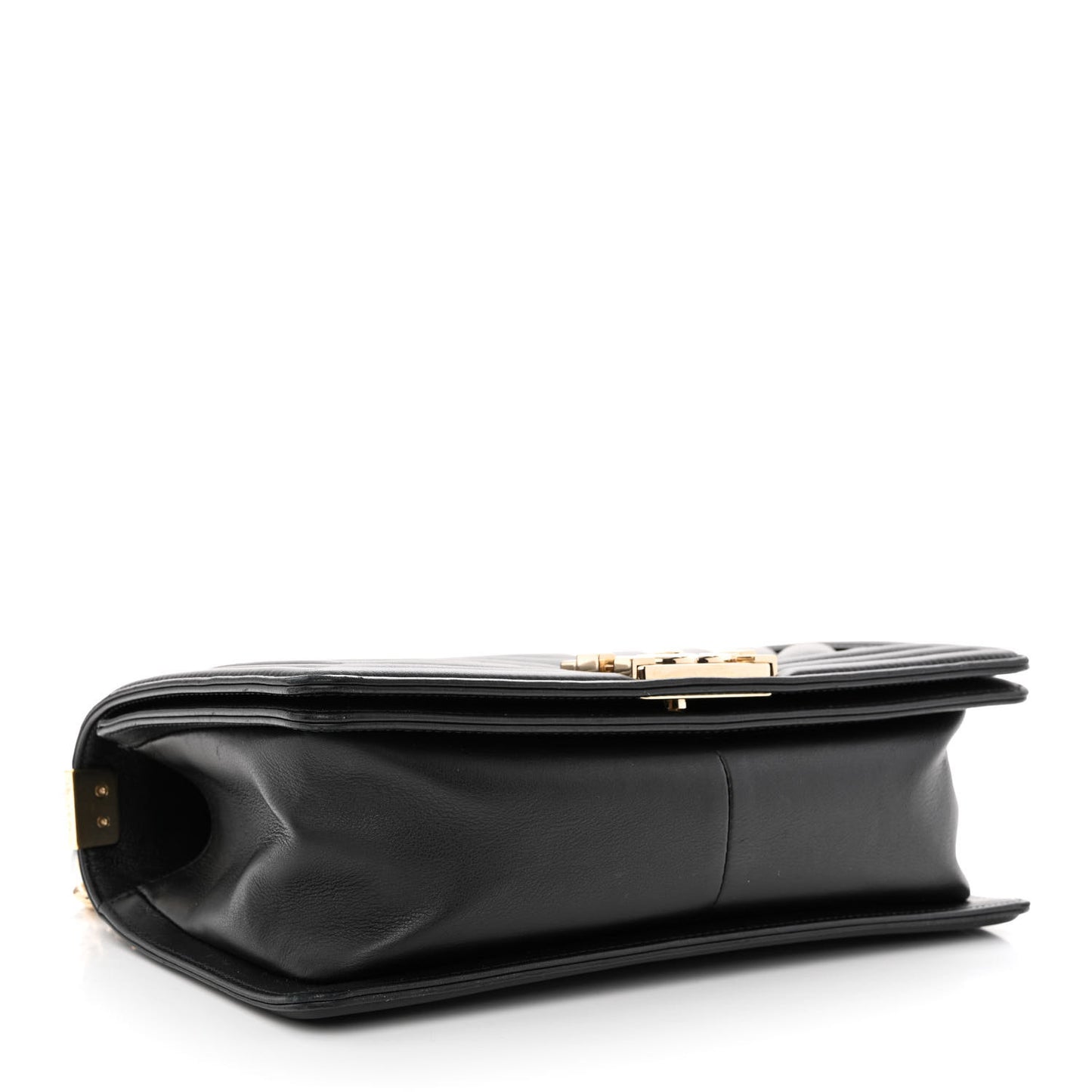 Lambskin Chevron Quilted Medium Boy Flap Black