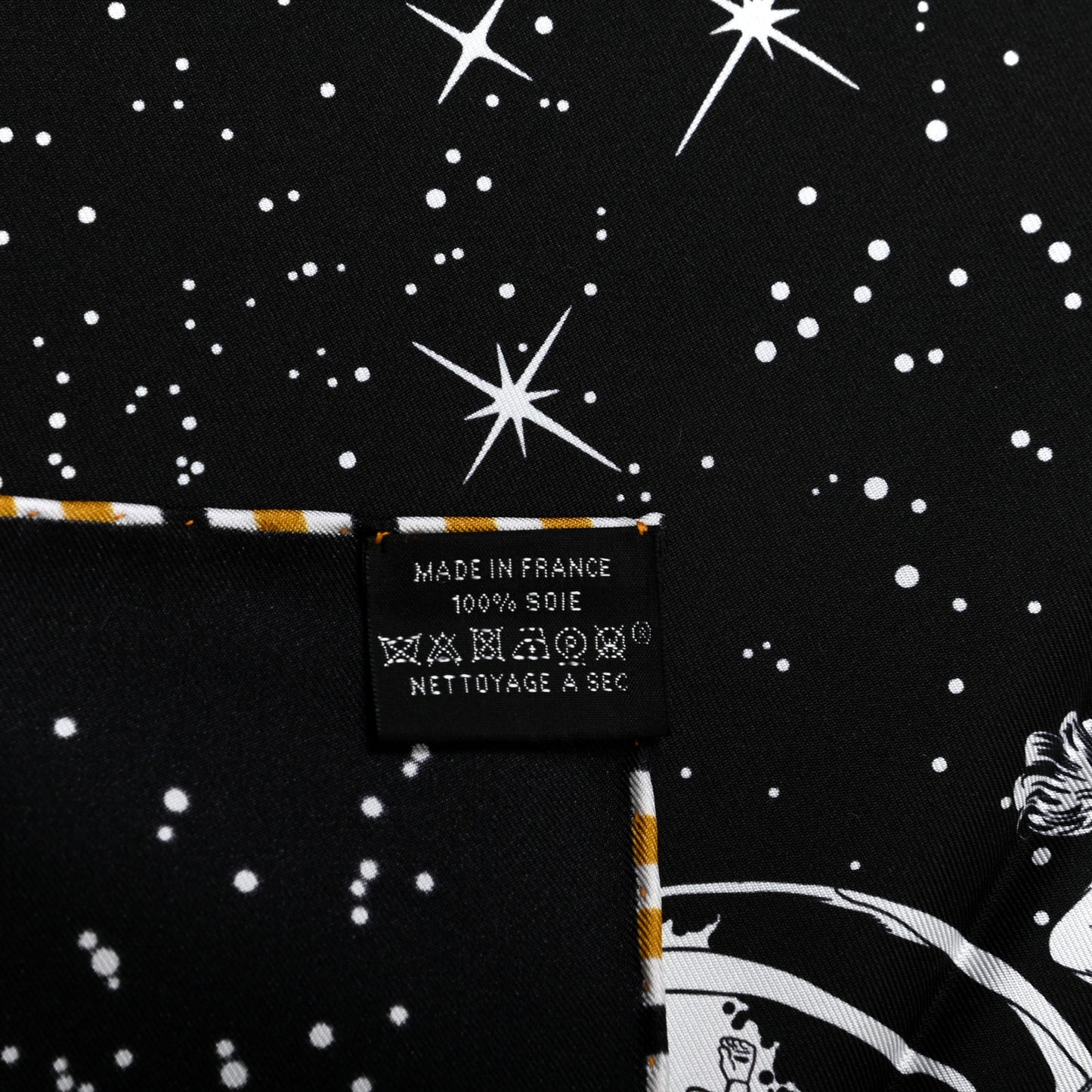 Silk Space Derby Scarf 90 Black White Gold