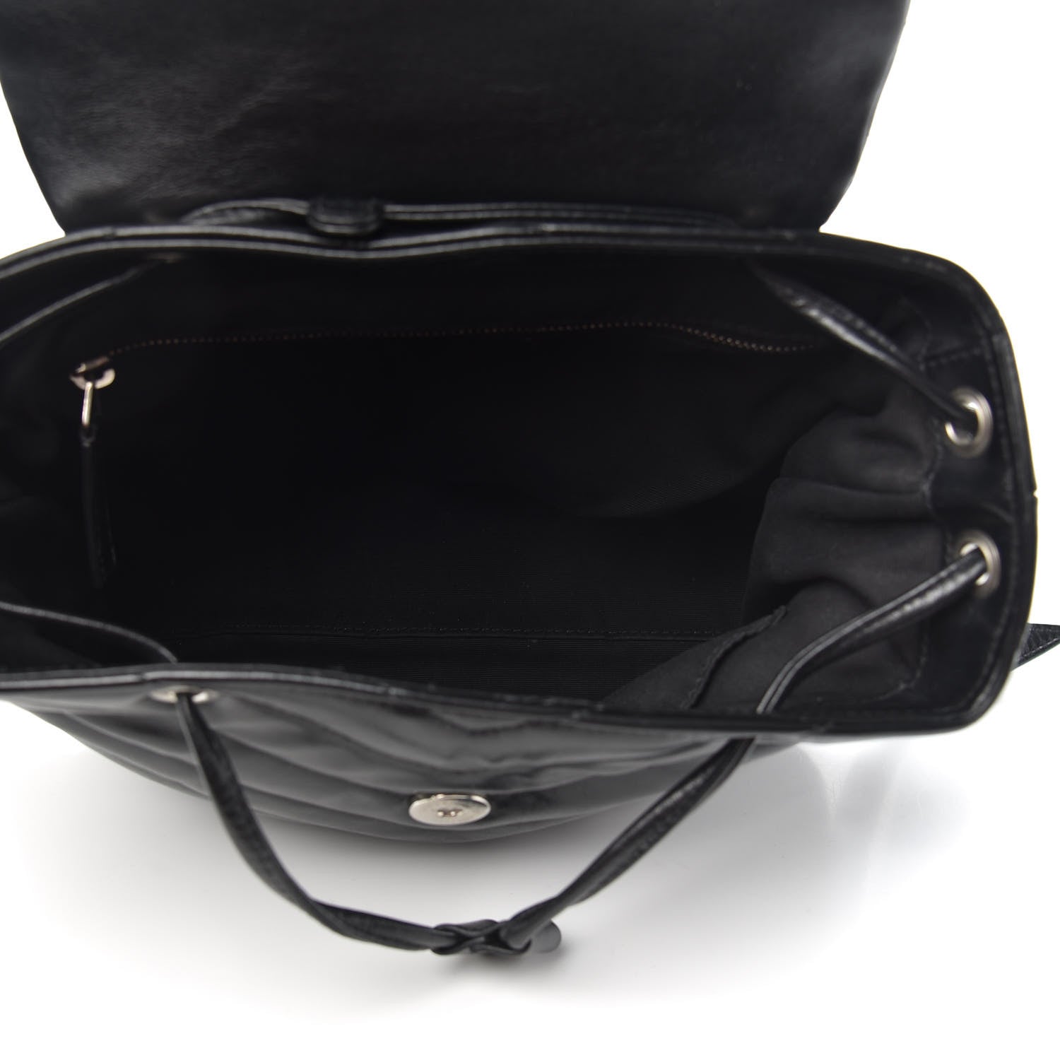 Saint Laurent Calfskin Y Quilted Monogram Small Loulou Backpack Black 4 of 11