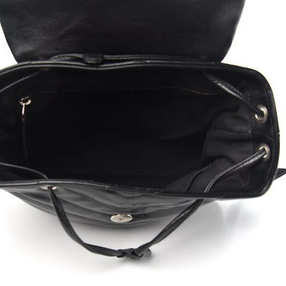 Saint Laurent Calfskin Y Quilted Monogram Small Loulou Backpack Black 4 of 11