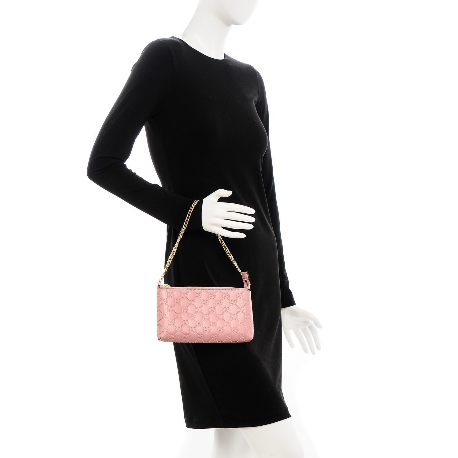 Gucci Guccissima Signature Wrist Wallet Rose Baby Candy 2 of 7