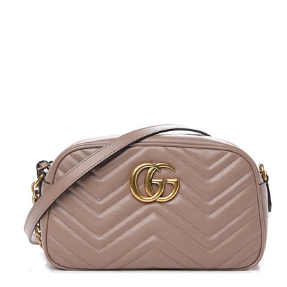 Gucci Calfskin Matelasse Small GG Marmont Chain Shoulder Bag Porcelain Rose 1 of 10