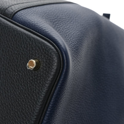 Hermes Taurillon Clemence Casaque Picotin Lock 22 MM Bleu Nuit Black Blue Frida 10 of 11