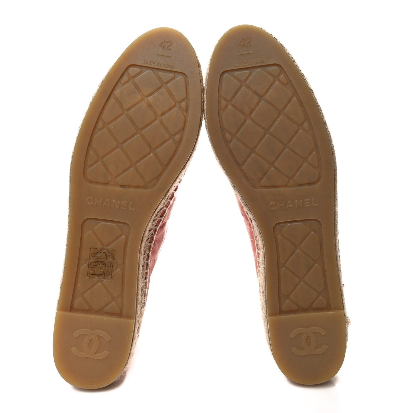 Lambskin CC Espadrilles 42 Fuchsia Pink Black