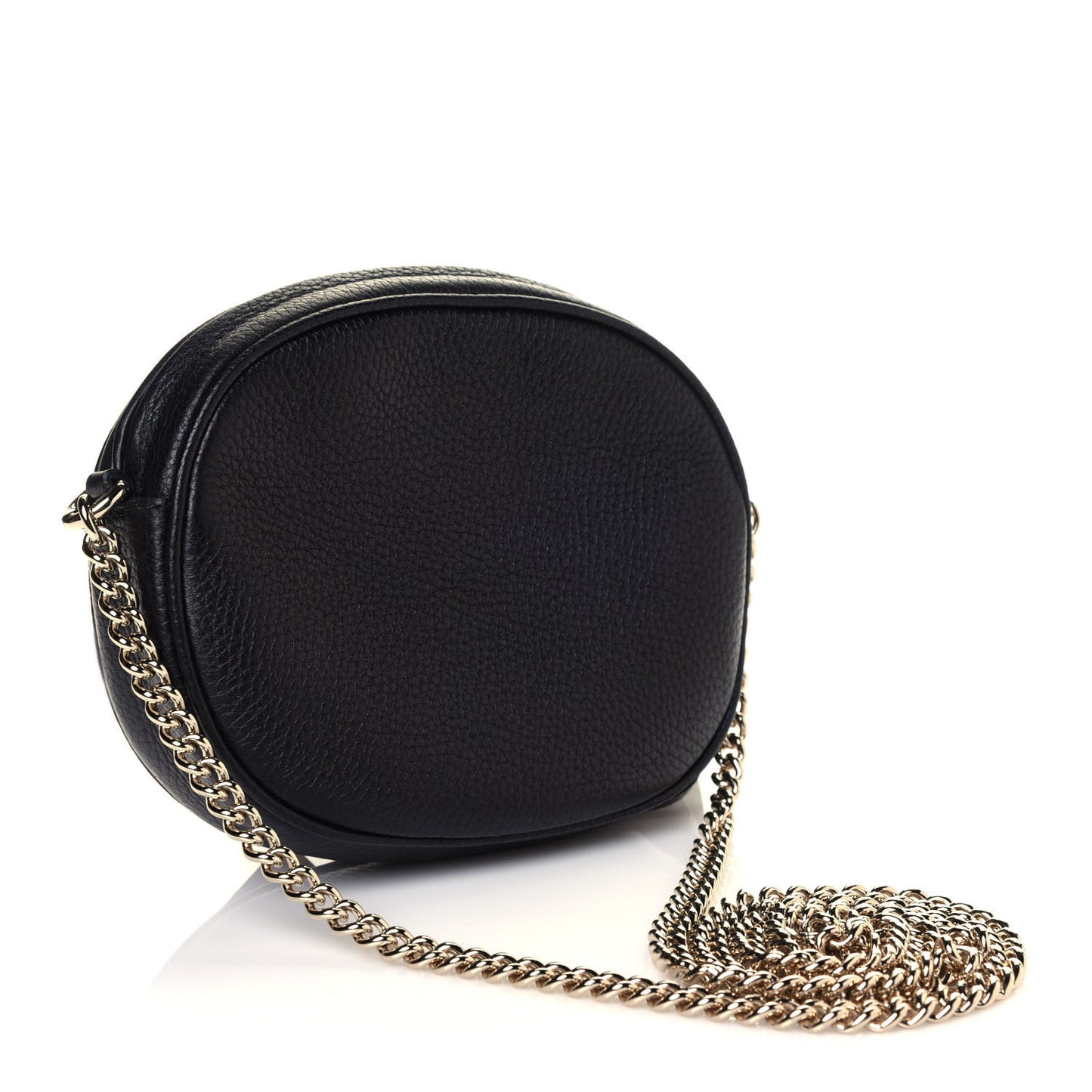 Pebbled Calfskin Mini Soho Chain Bag Black