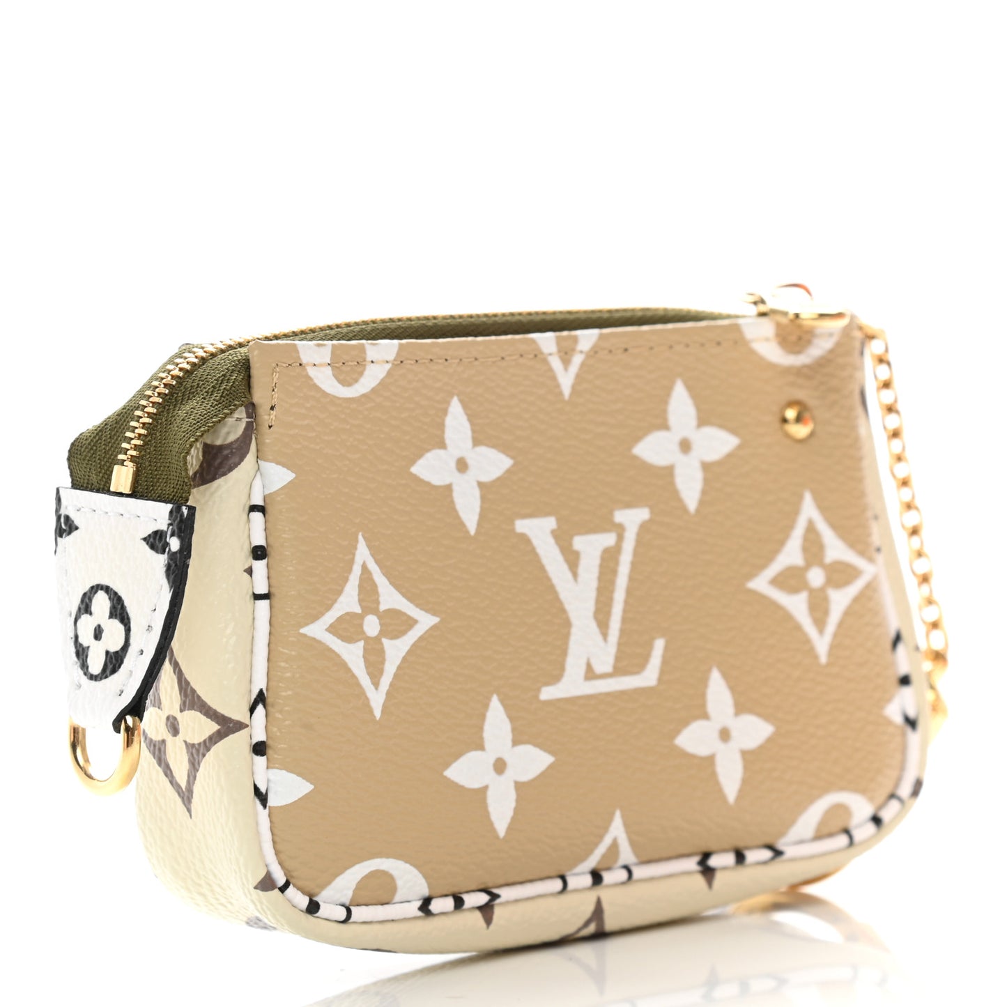 Monogram Giant Micro Pochette Accessories Kaki White