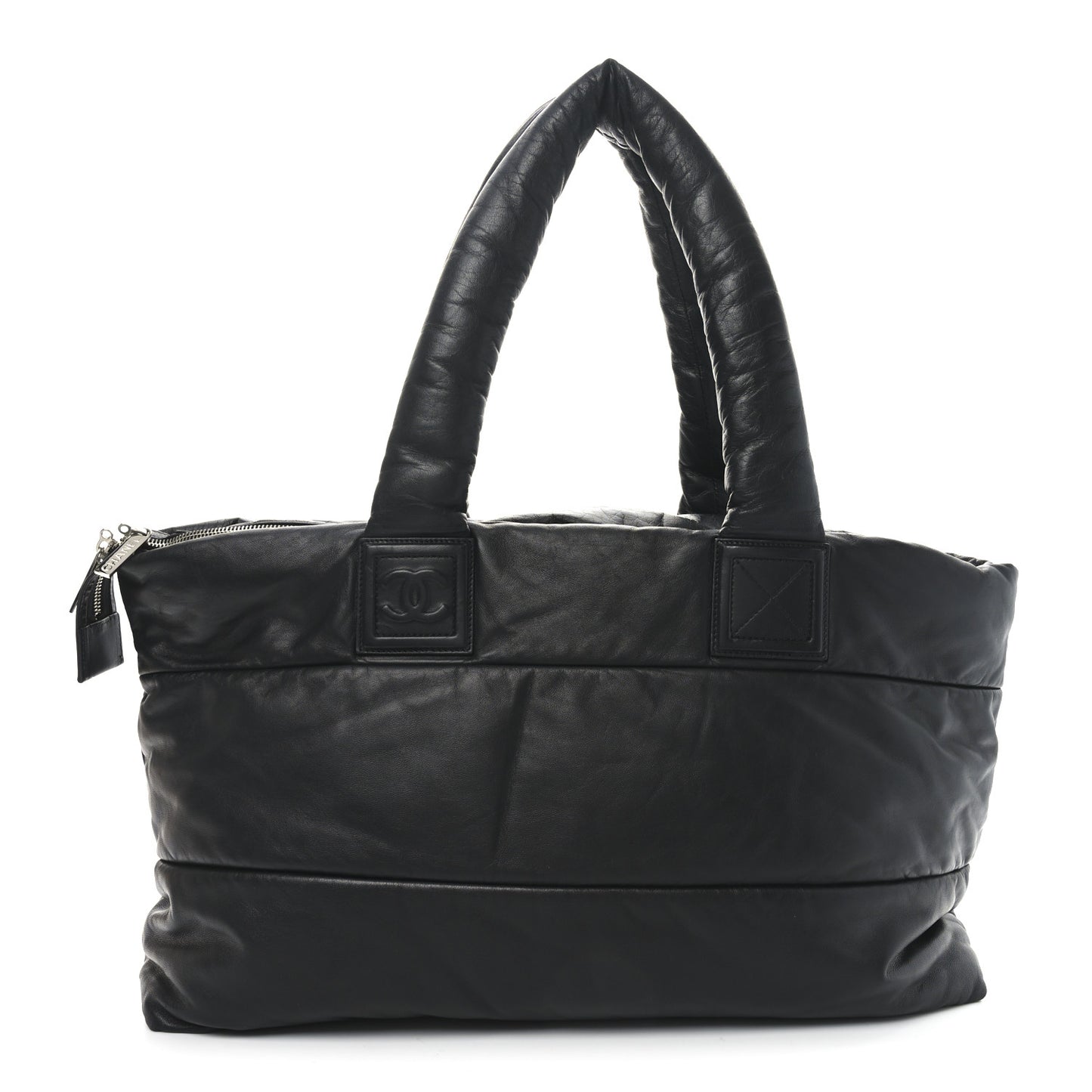 Lambskin Quilted Medium Coco Cocoon Reversible Tote Black