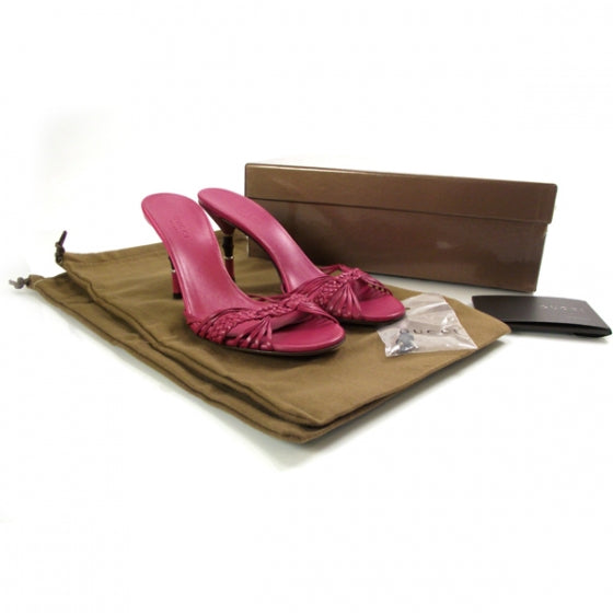 Gucci Leather Bamboo Slides Pink 6 B 4 of 7