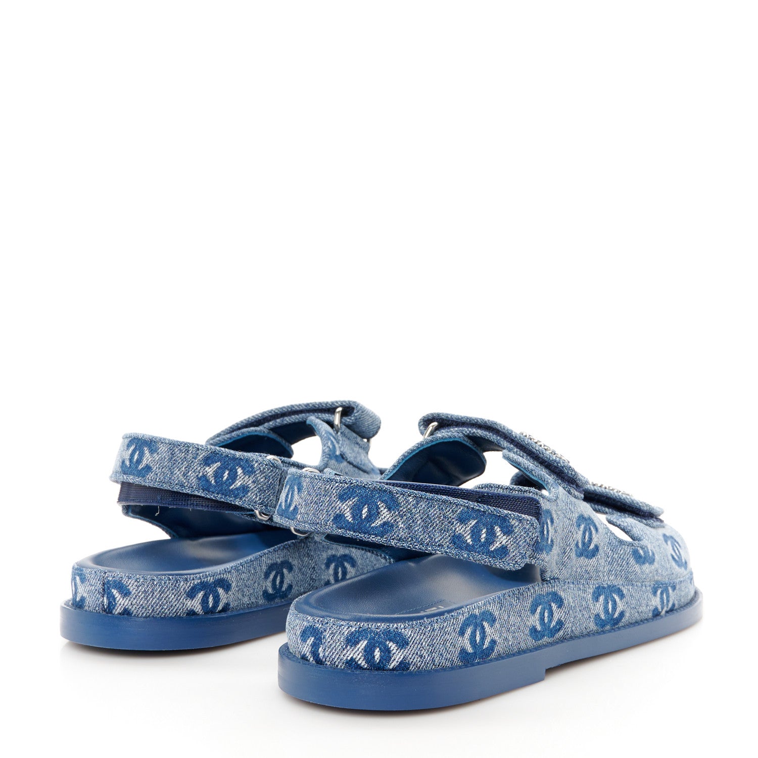 Chanel Denim CC Dad Sandals 39 Blue 5 of 9