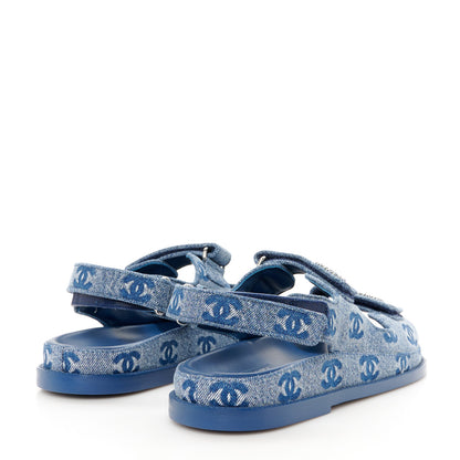 Chanel Denim CC Dad Sandals 39 Blue 5 of 9
